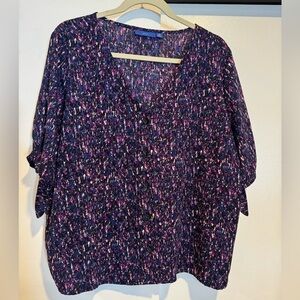 Apt 9 purple and pink 3/4 sleeve blouse size XXL NWT‎